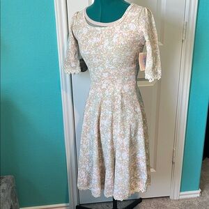 Floral Lace Trim Dress